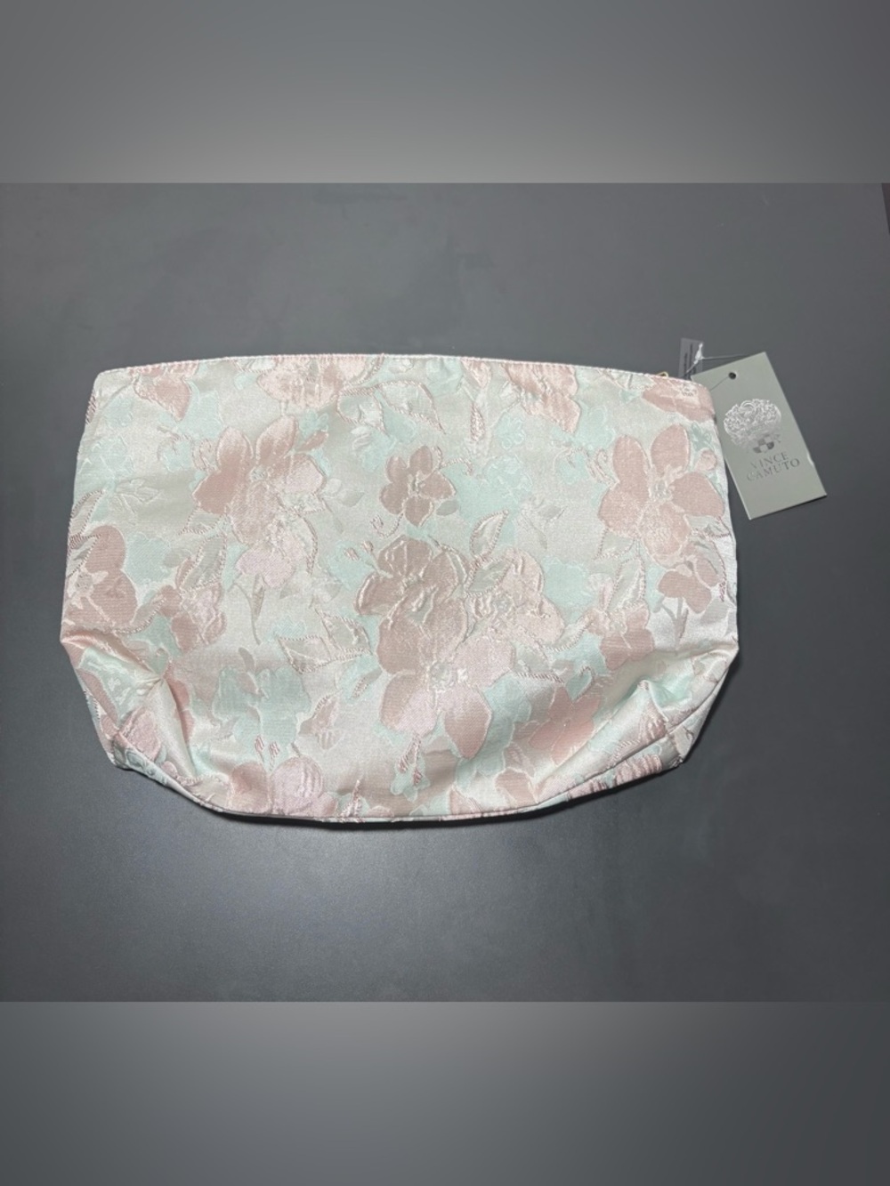 VINCE CAMUTO Pink Floral Jacquard Cosmetic Pouch - Picture 4 of 8